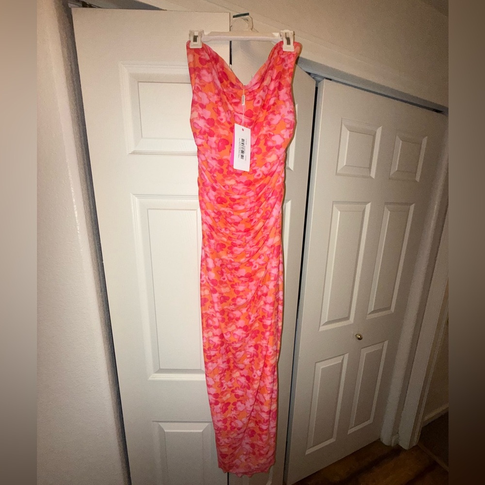 Imogen Orange Floral Print Maxi Dress Beginning Boutique - Picture 3 of 6